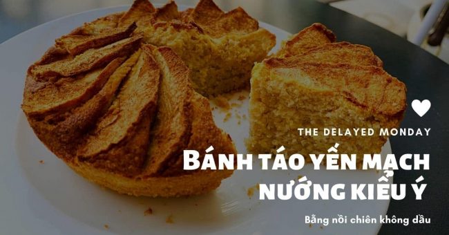 làm bánh táo yến mạch bằng nồi chiên không dầu