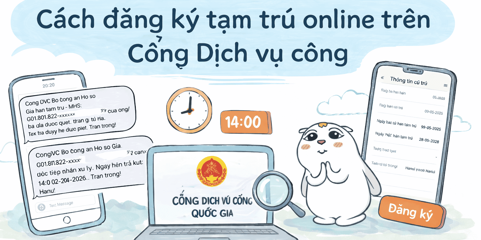 Hướng dẫn đăng ký tạm trú online cách đăng ký tạm trú online qua cổng dịch vụ công