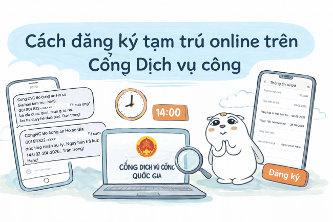 Hướng dẫn đăng ký tạm trú online cách đăng ký tạm trú online qua cổng dịch vụ công